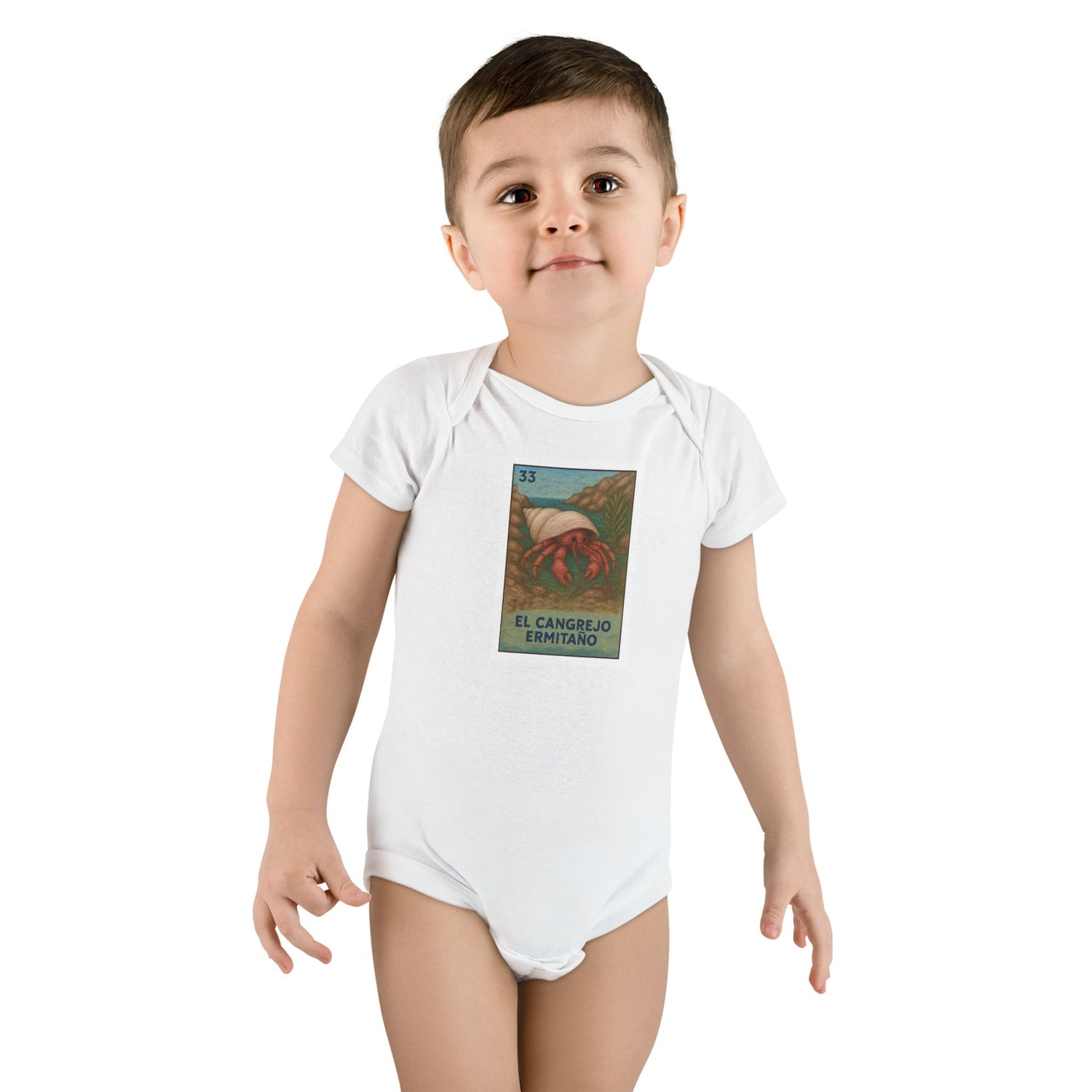 Hermit Crab Lotería baby cotton onesie image 6