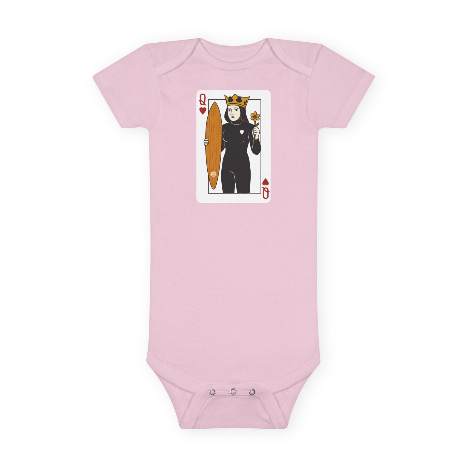 Queen of Hearts Surfer baby onesie image 2
