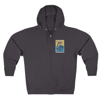 Dolphin Lotería zip fleece hoodie image 3