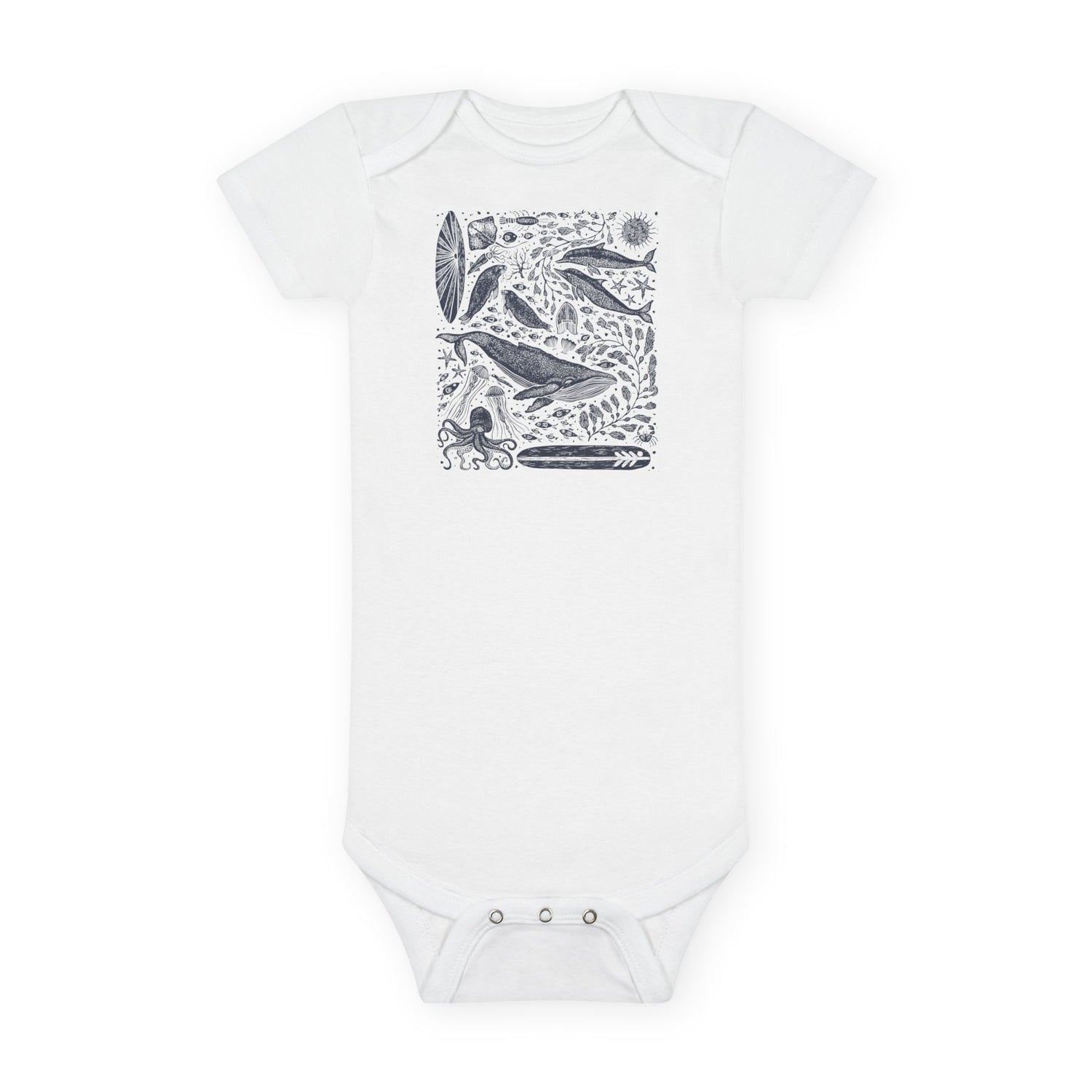 Ventana Marine Life by Lili Arnold baby cotton onesie image 3