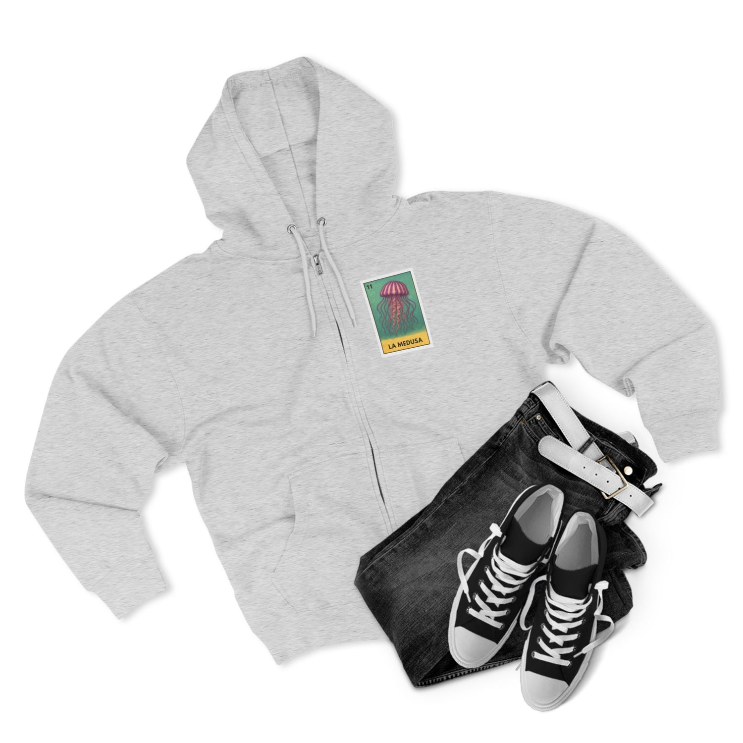 Sea Jelly Lotería zip fleece hoodie image 8