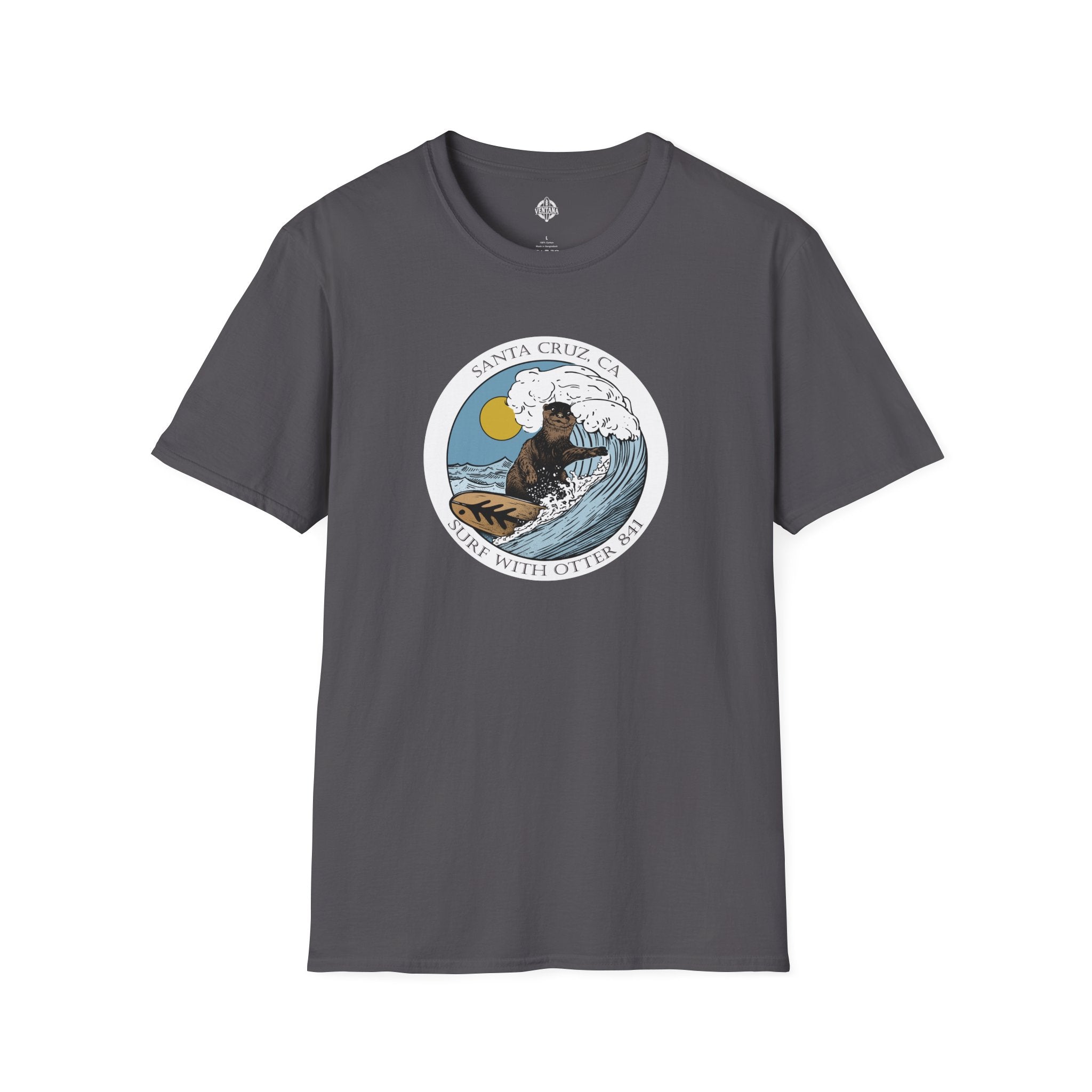 Surf with Otter 841 by Thiago Bianchini cotton t-shirt image 13