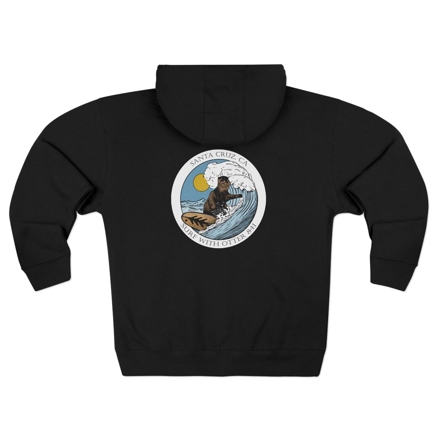 Surf with Otter 841 by Thiago Bianchini zip fleece hoodie image 17