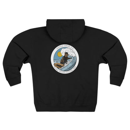 Surf with Otter 841 by Thiago Bianchini zip fleece hoodie image 17