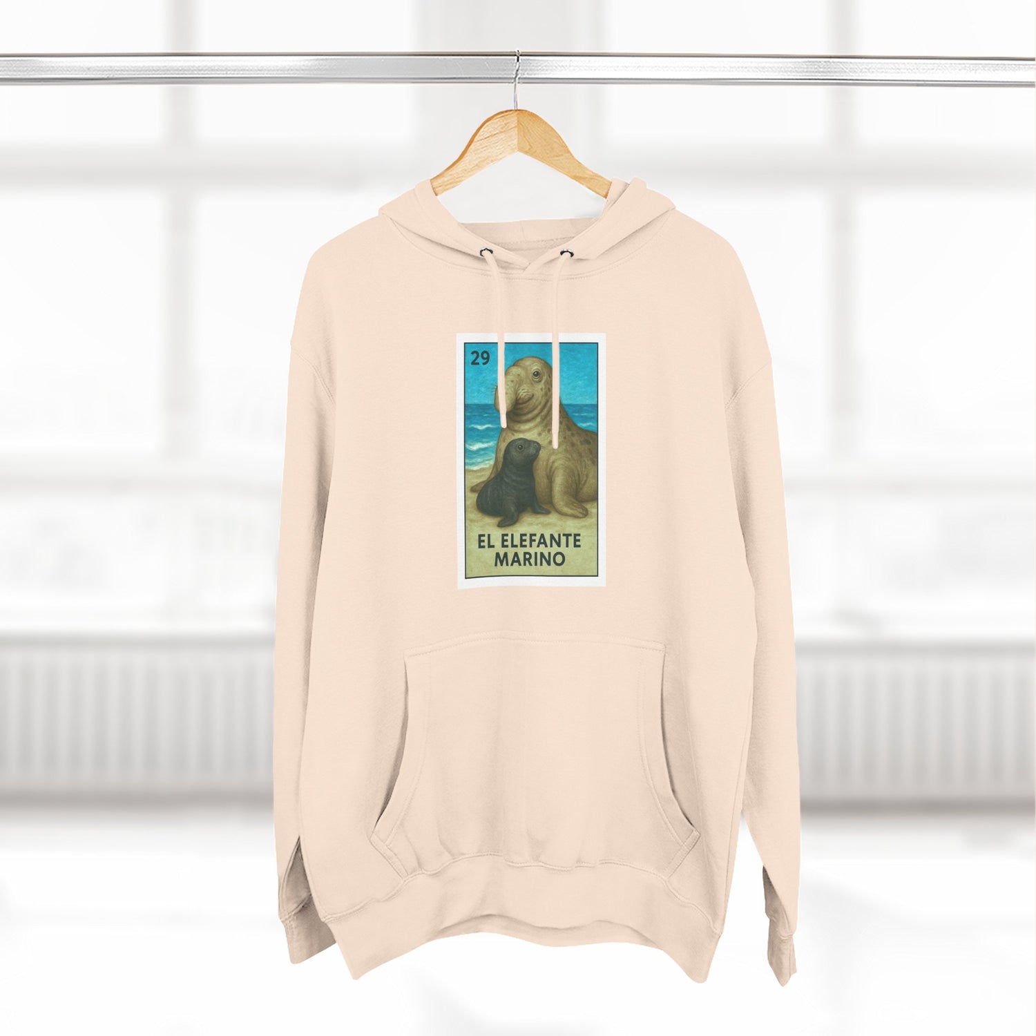 Elephant Seal Lotería Fleece Hoodie