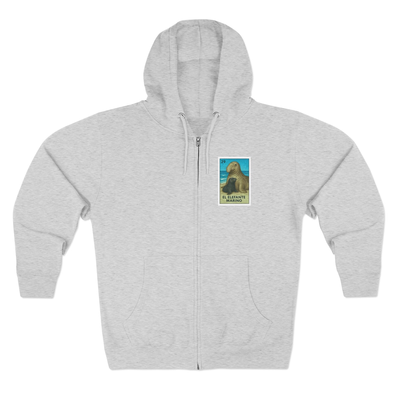Elephant Seal Lotería zip fleece hoodie image 4