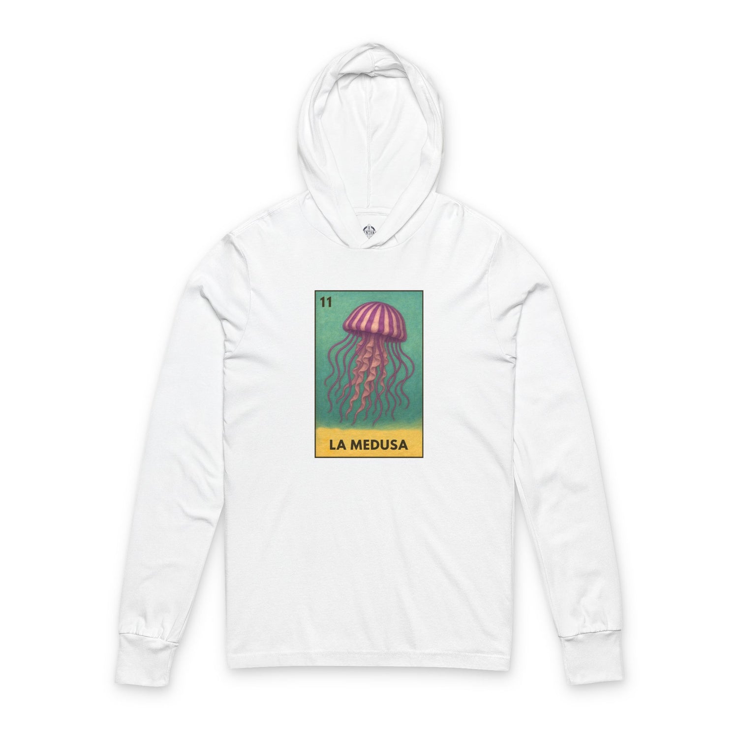 Sea Jelly Lotería cotton hooded long sleeve t-shirt image 3