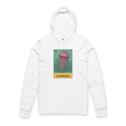 Sea Jelly Lotería cotton hooded long sleeve t-shirt image 3