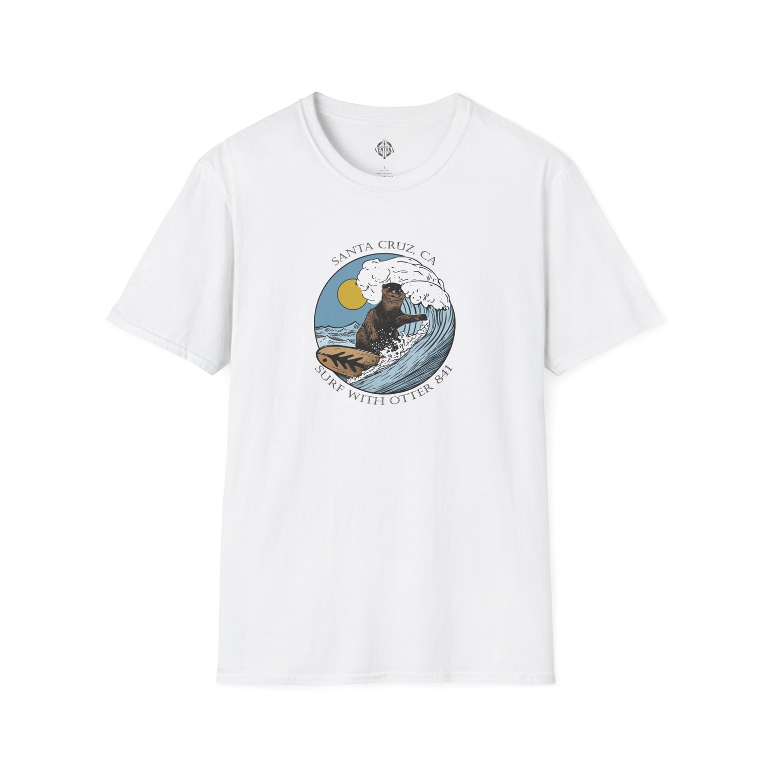 Surf with Otter 841 by Thiago Bianchini cotton t-shirt image 7