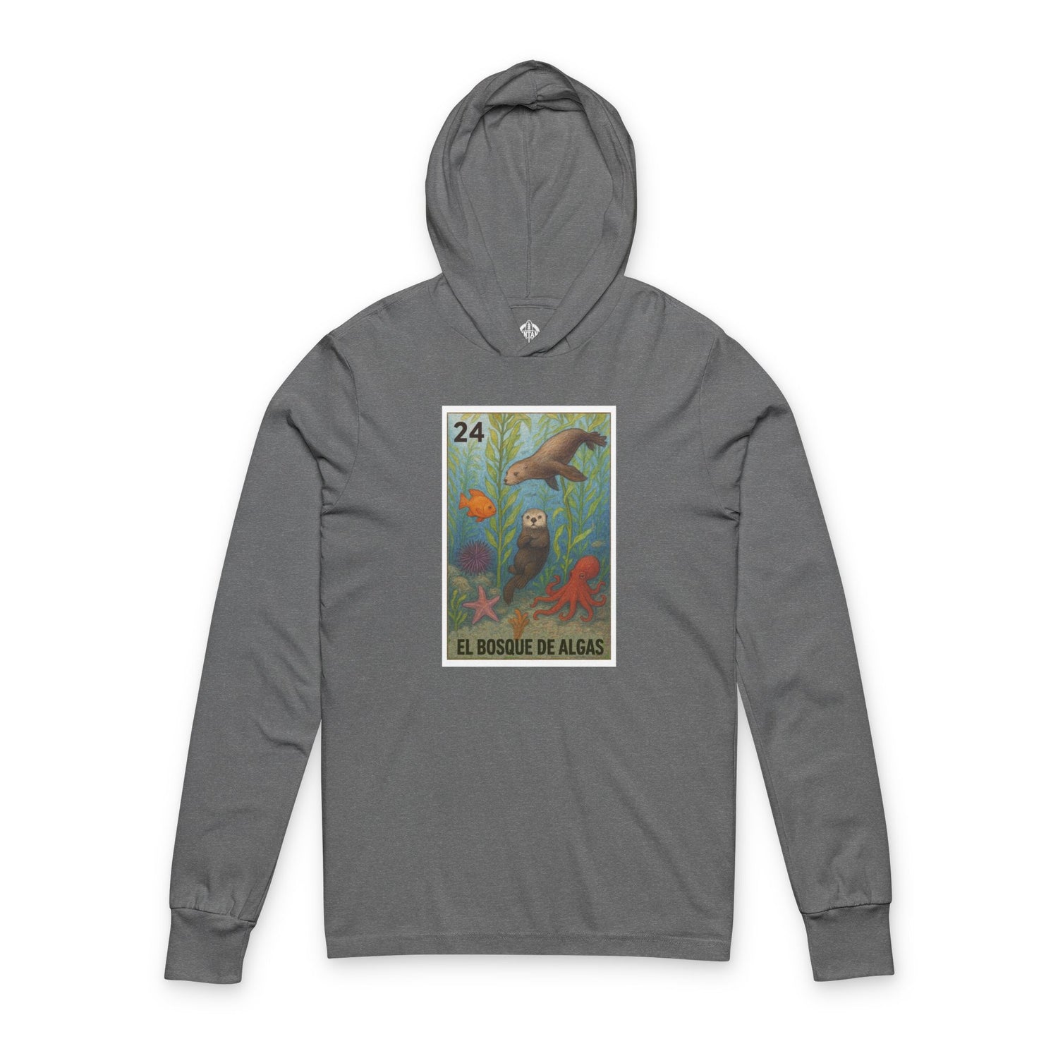 Kelp Forest Lotería cotton hooded long sleeve t-shirt image 2
