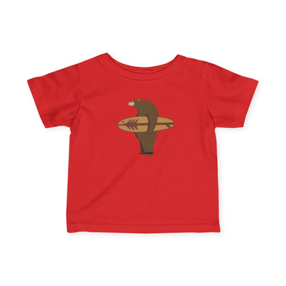 Surfing Grizzly Bear by Fabian Lavater infant cotton t-shirt image 16