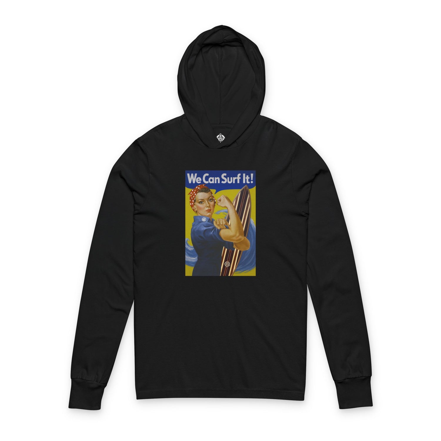Rosie the Surfer cotton hooded long sleeve t-shirt image 4