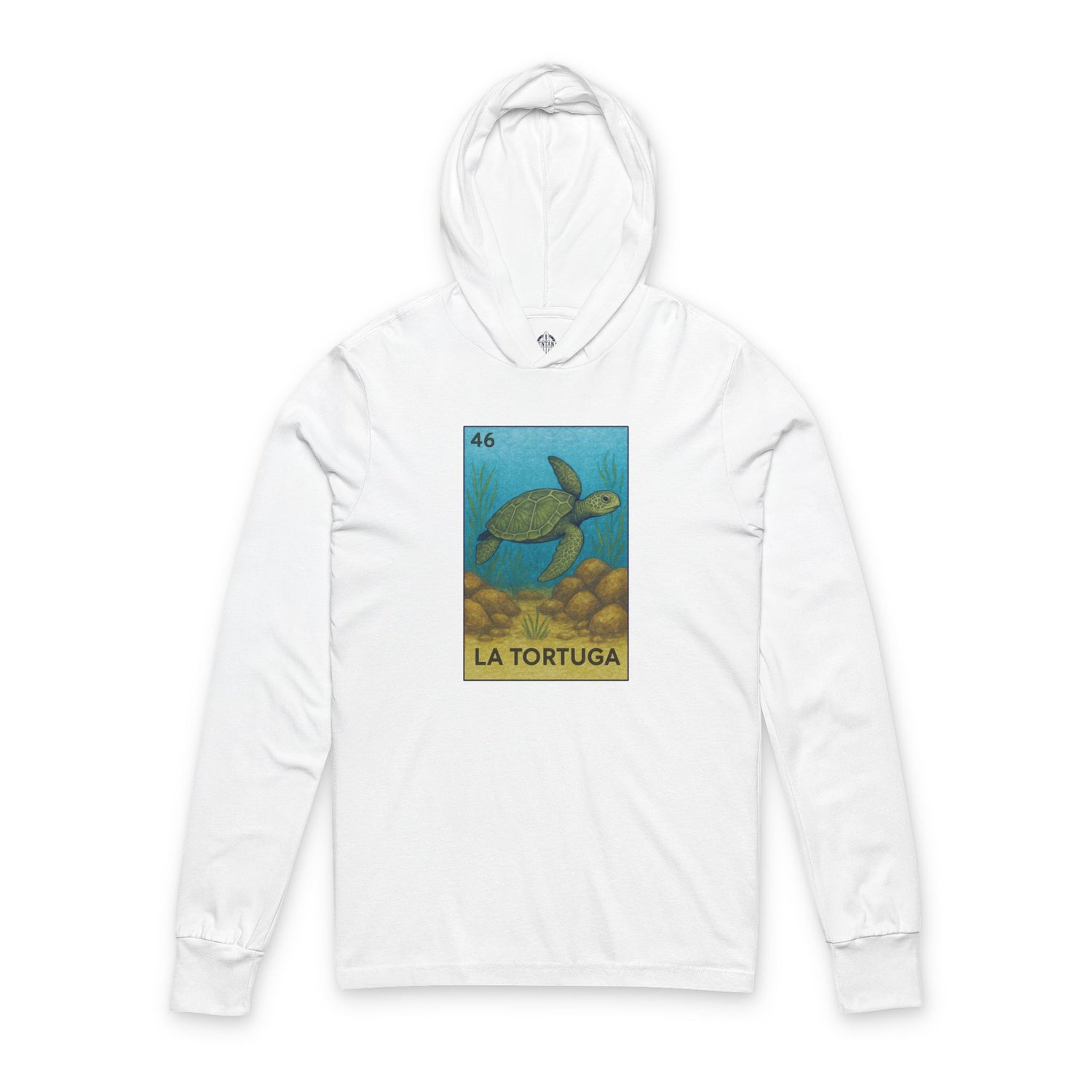 Turtle Lotería cotton hooded long sleeve t-shirt image 4