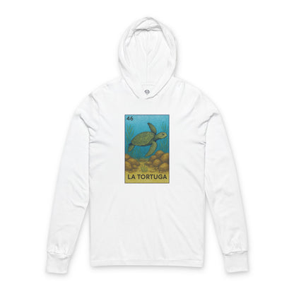 Turtle Lotería cotton hooded long sleeve t-shirt image 4