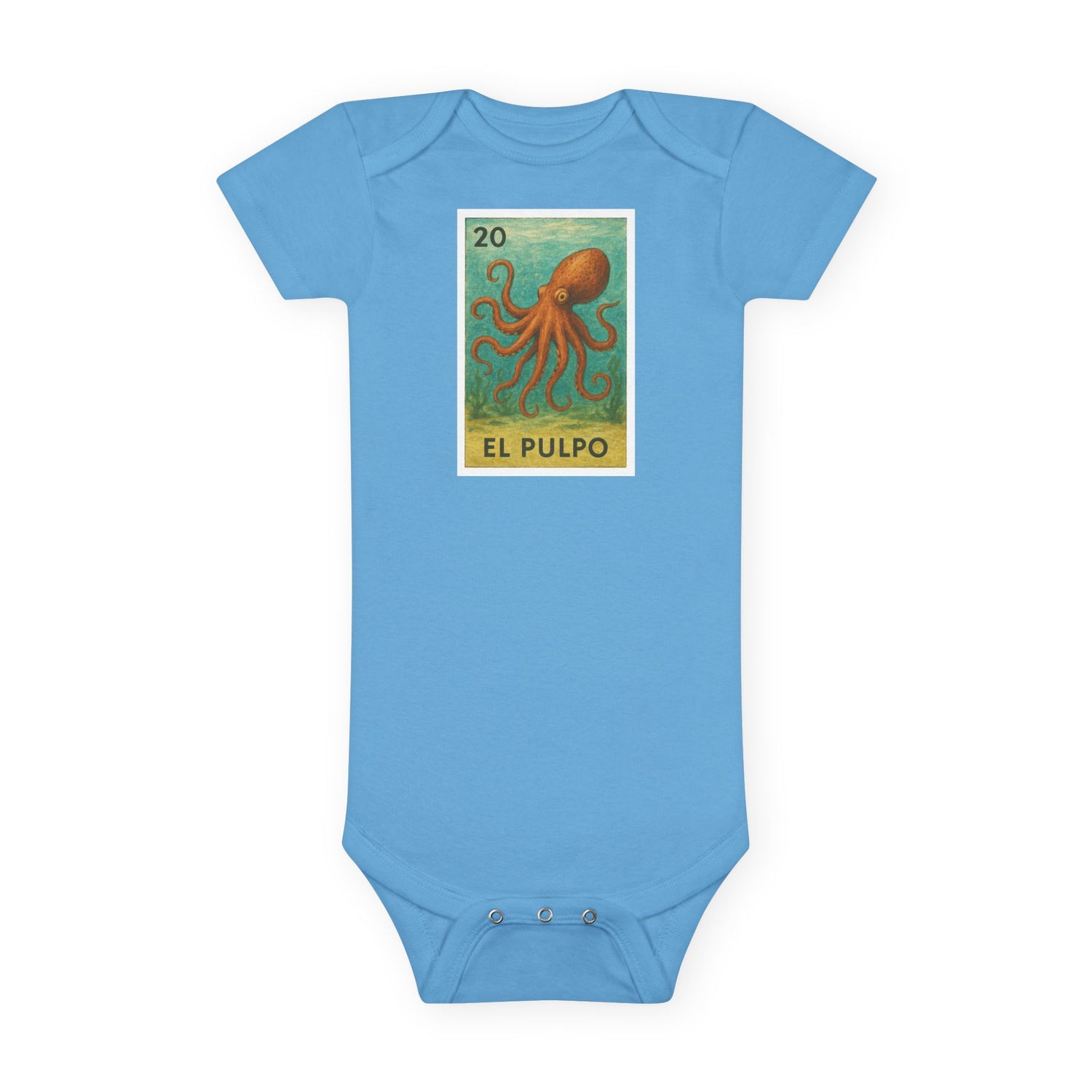 Octopus Lotería - Baby Short Sleeve 100% Cotton Onesie (El Pulpo)