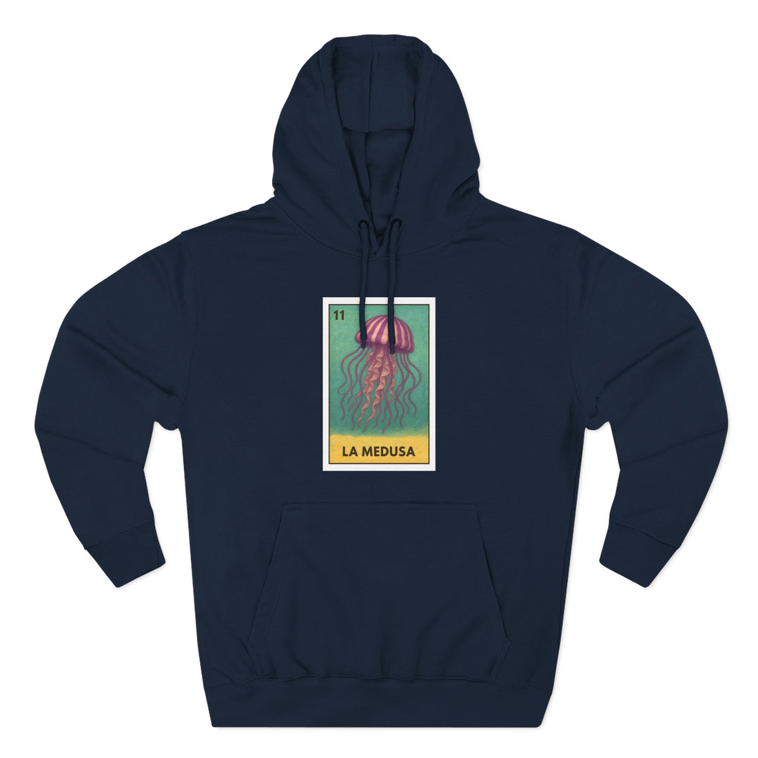 Sea Jelly Lotería Unisex - Pull-Over Cotton Blend Fleece Hoodie (La Medusa)