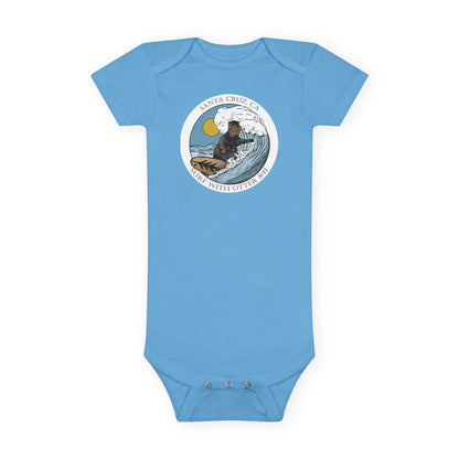 Surf with Otter 841 by Thiago Bianchini baby cotton onesie image 1