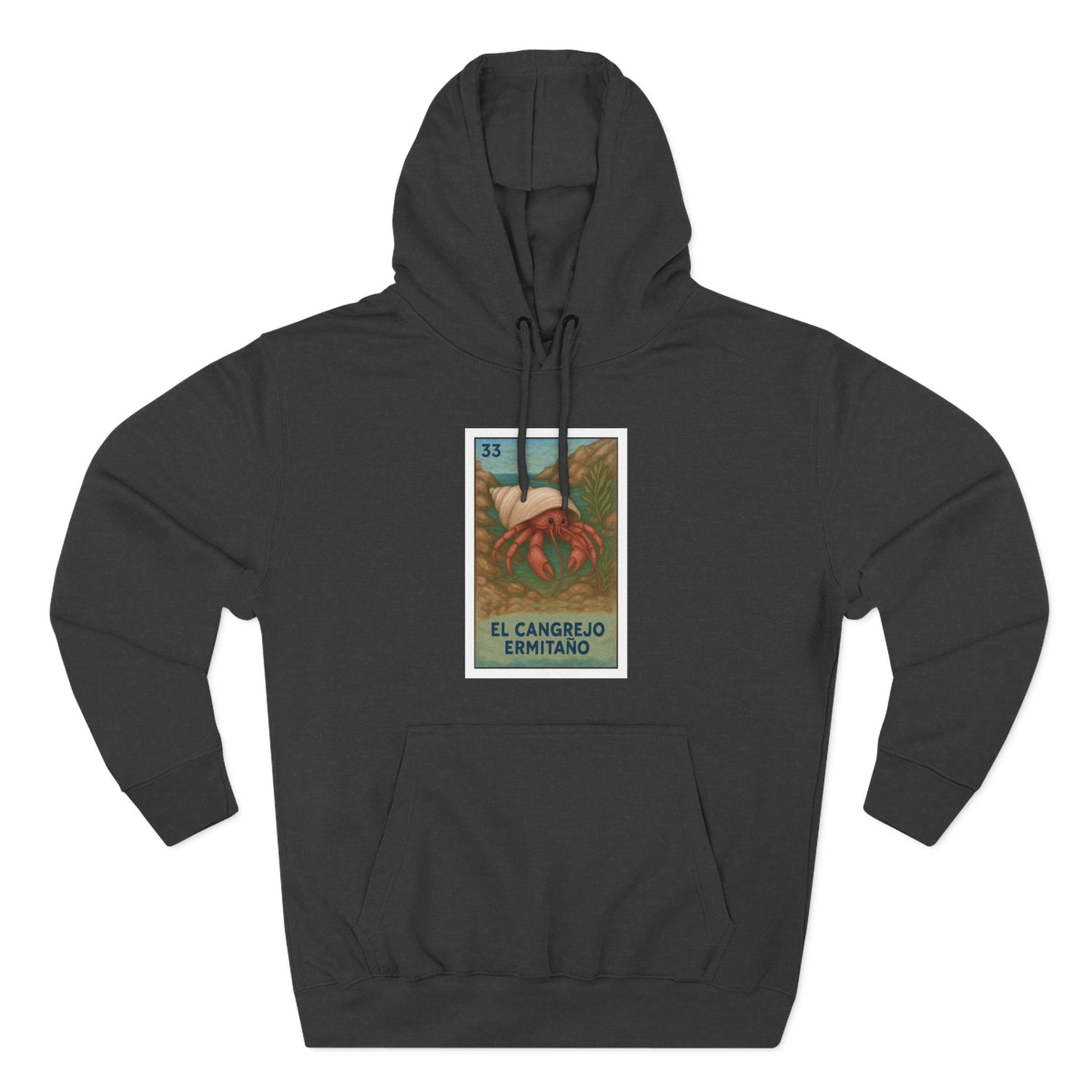 Hermit Crab Lotería Unisex - Pull-Over Cotton Blend Fleece Hoodie (El Cangrejo Ermitaño)