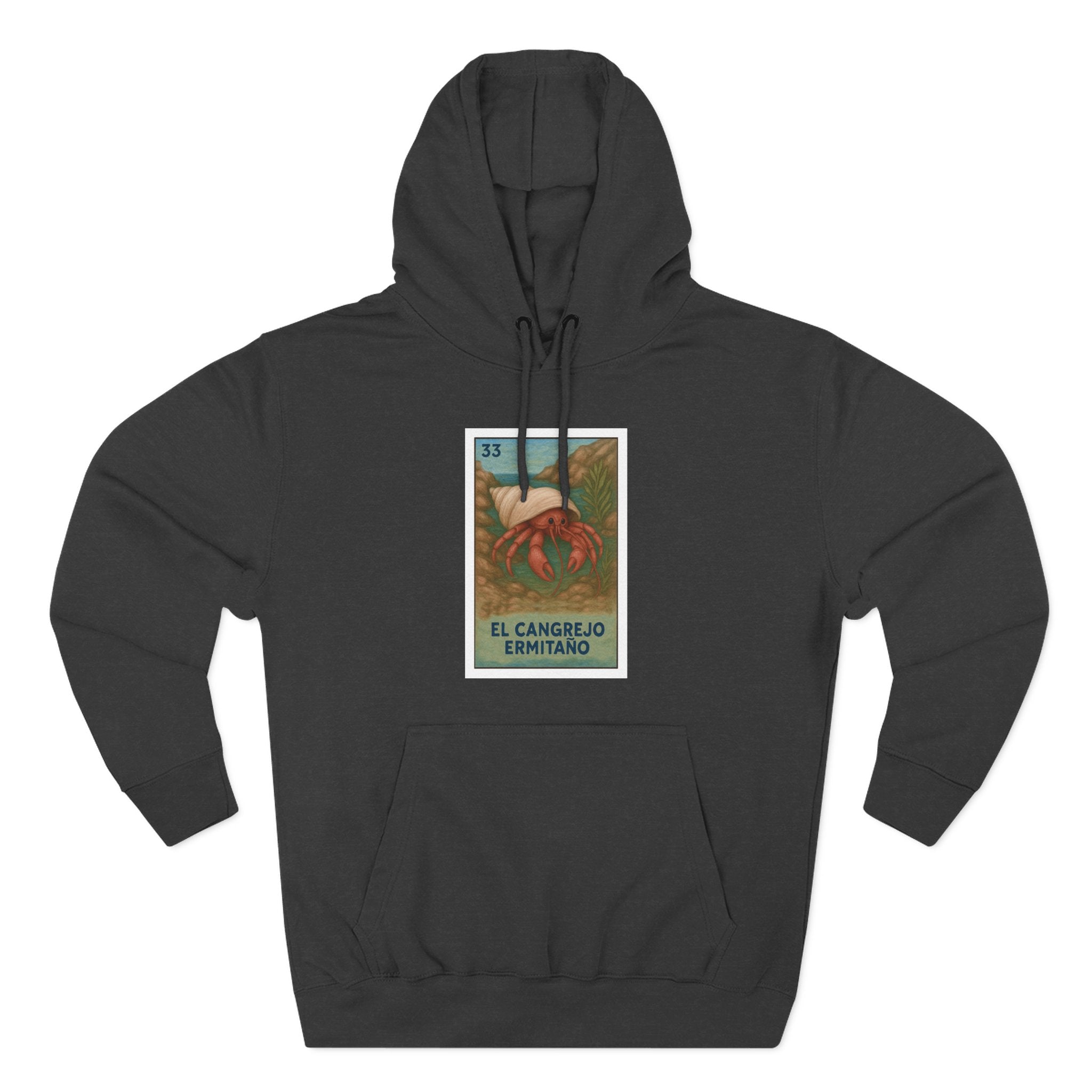 Hermit Crab Lotería Unisex - Pull-Over Cotton Blend Fleece Hoodie (El Cangrejo Ermitaño)