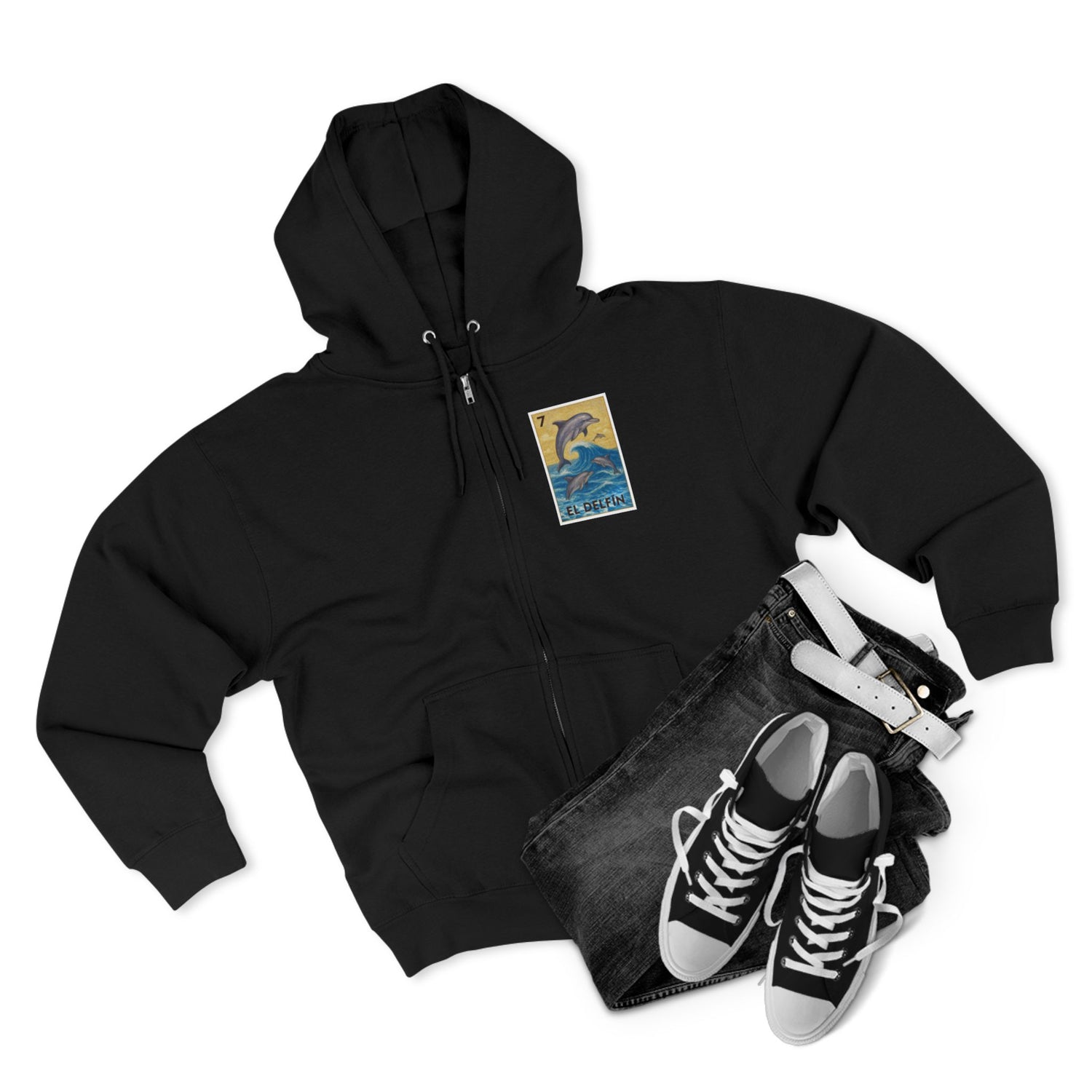 Dolphin Lotería zip fleece hoodie image 18