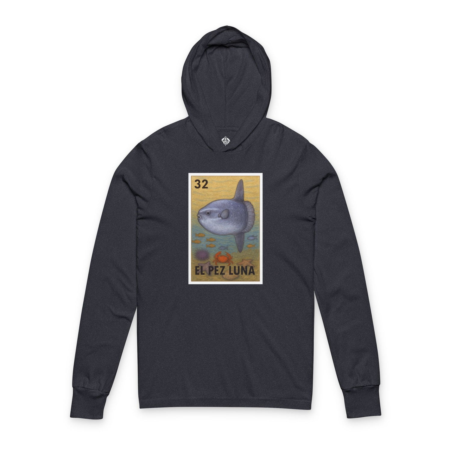 Sunfish Lotería cotton hooded long sleeve t-shirt image 1