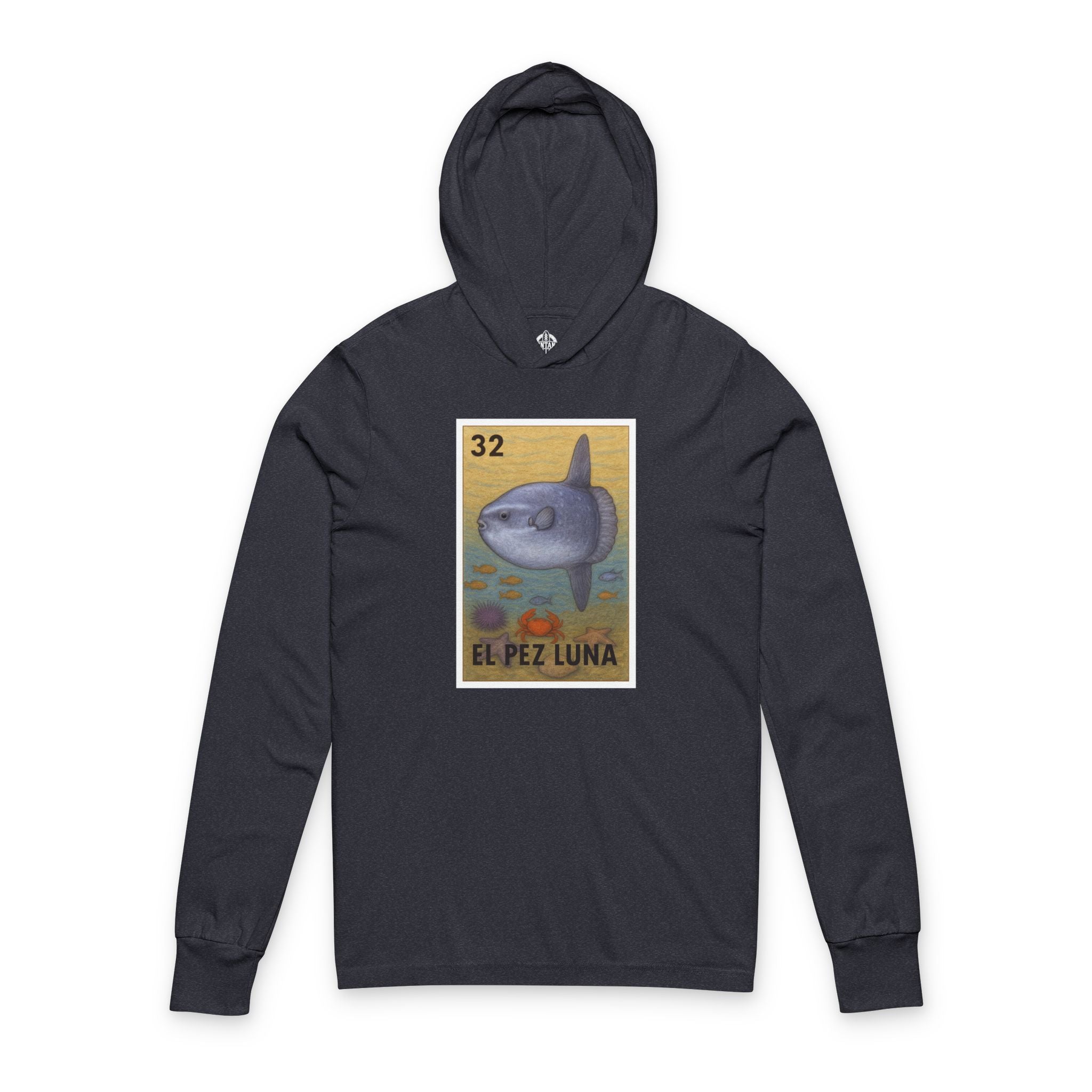 Sunfish Lotería cotton hooded long sleeve t-shirt image 1