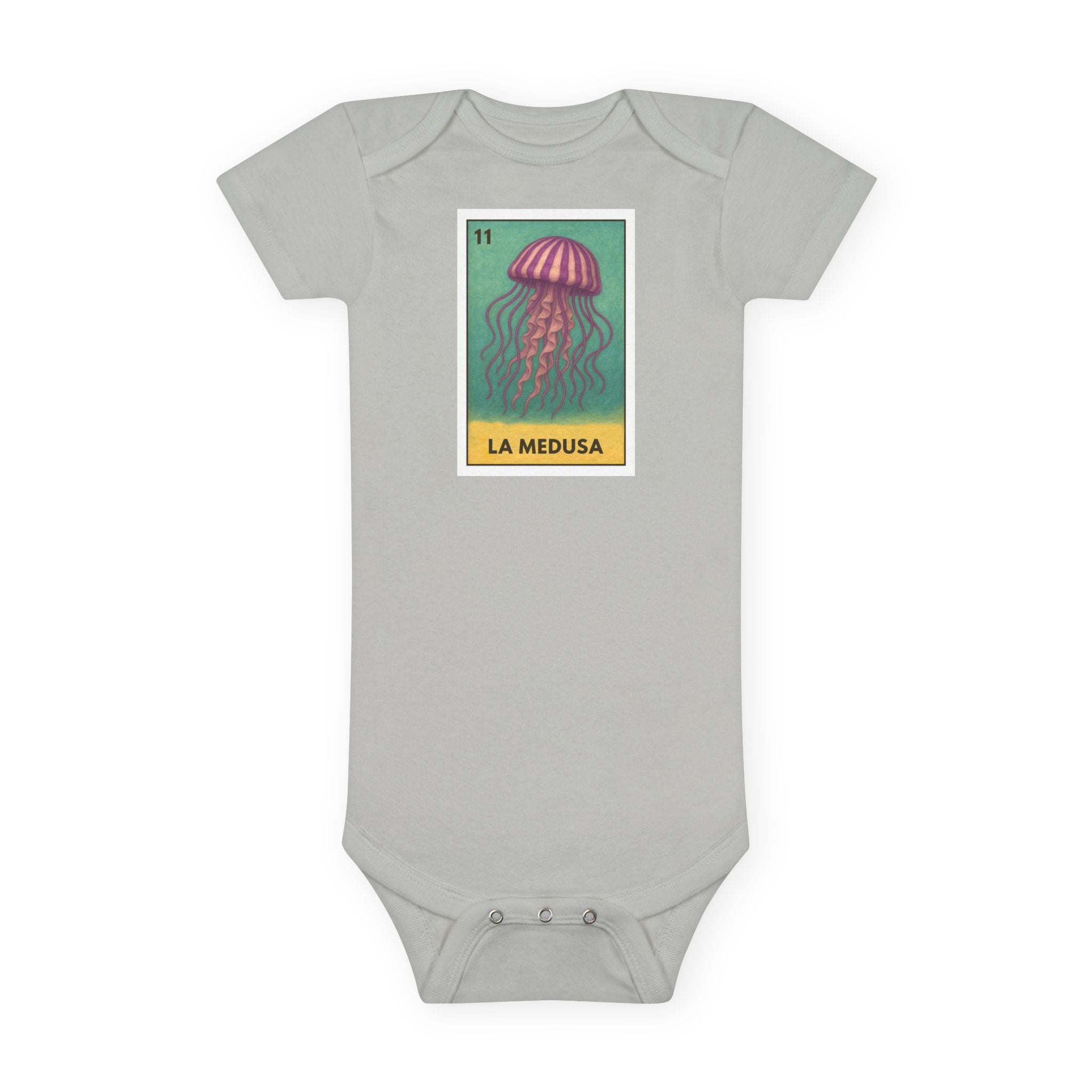 Sea Jelly Lotería baby cotton onesie image 4