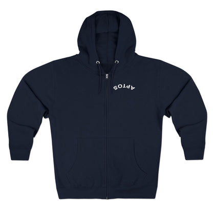 Aptos California Upside Down Unisex - Zip Cotton Blend Fleece Hoodie