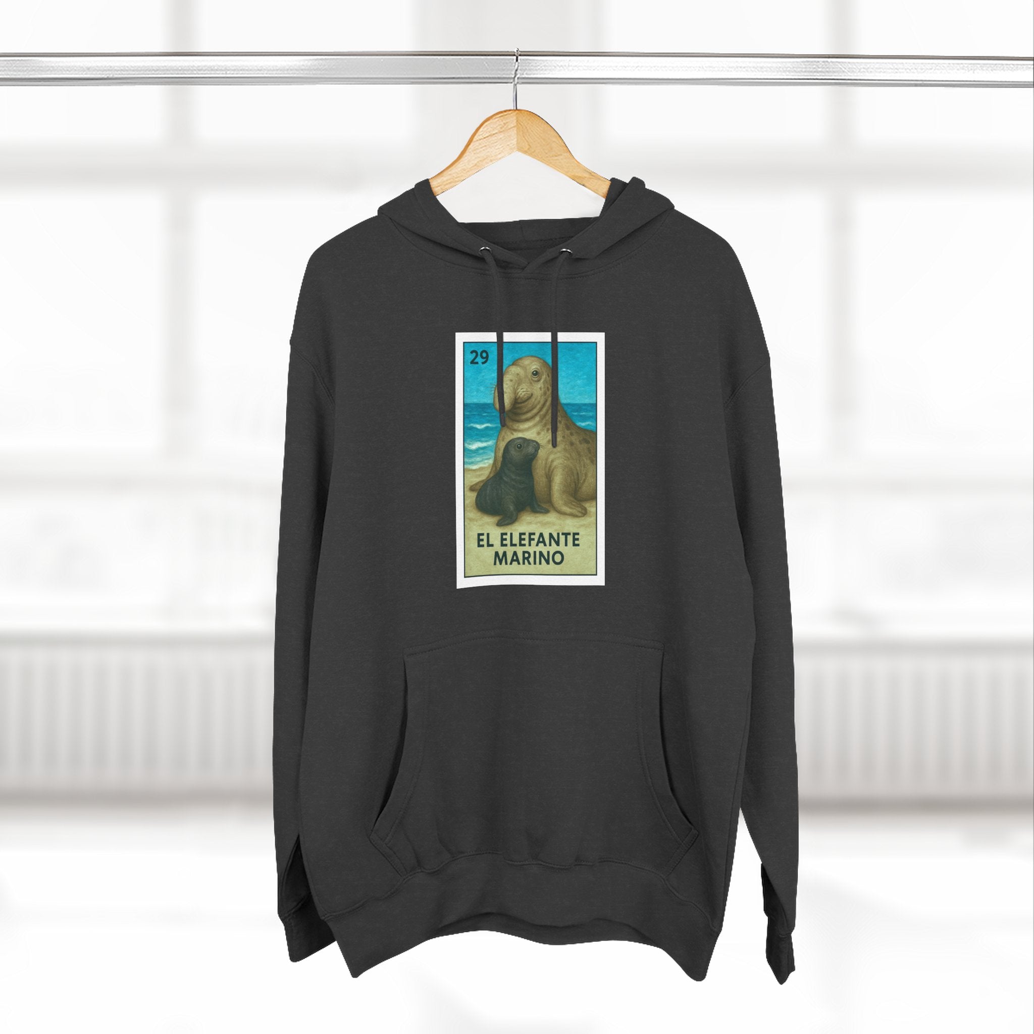 Elephant Seal Lotería Fleece Hoodie