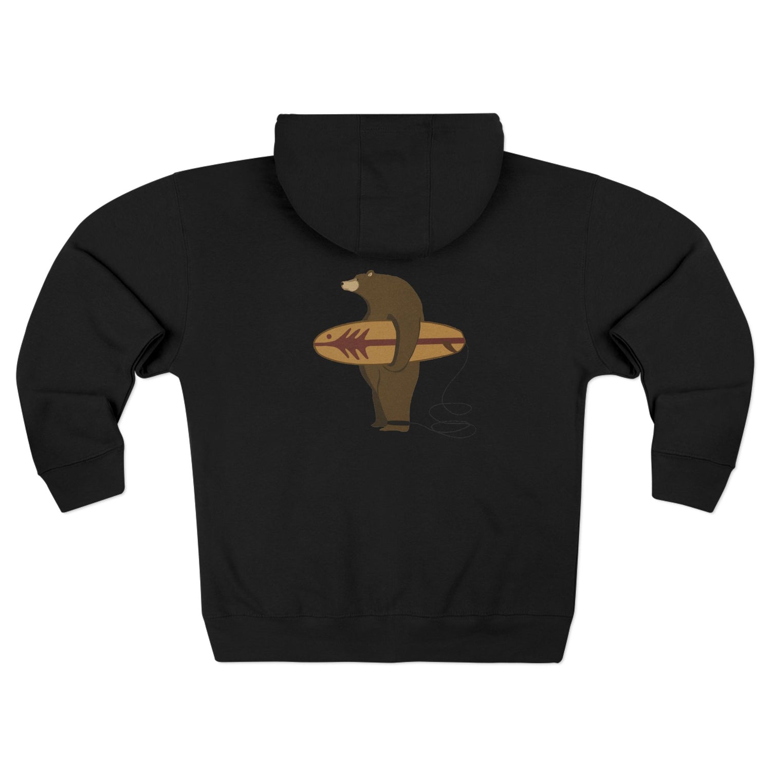 Surfing Grizzly Bear by Fabian Lavater zip fleece hoodie image 9