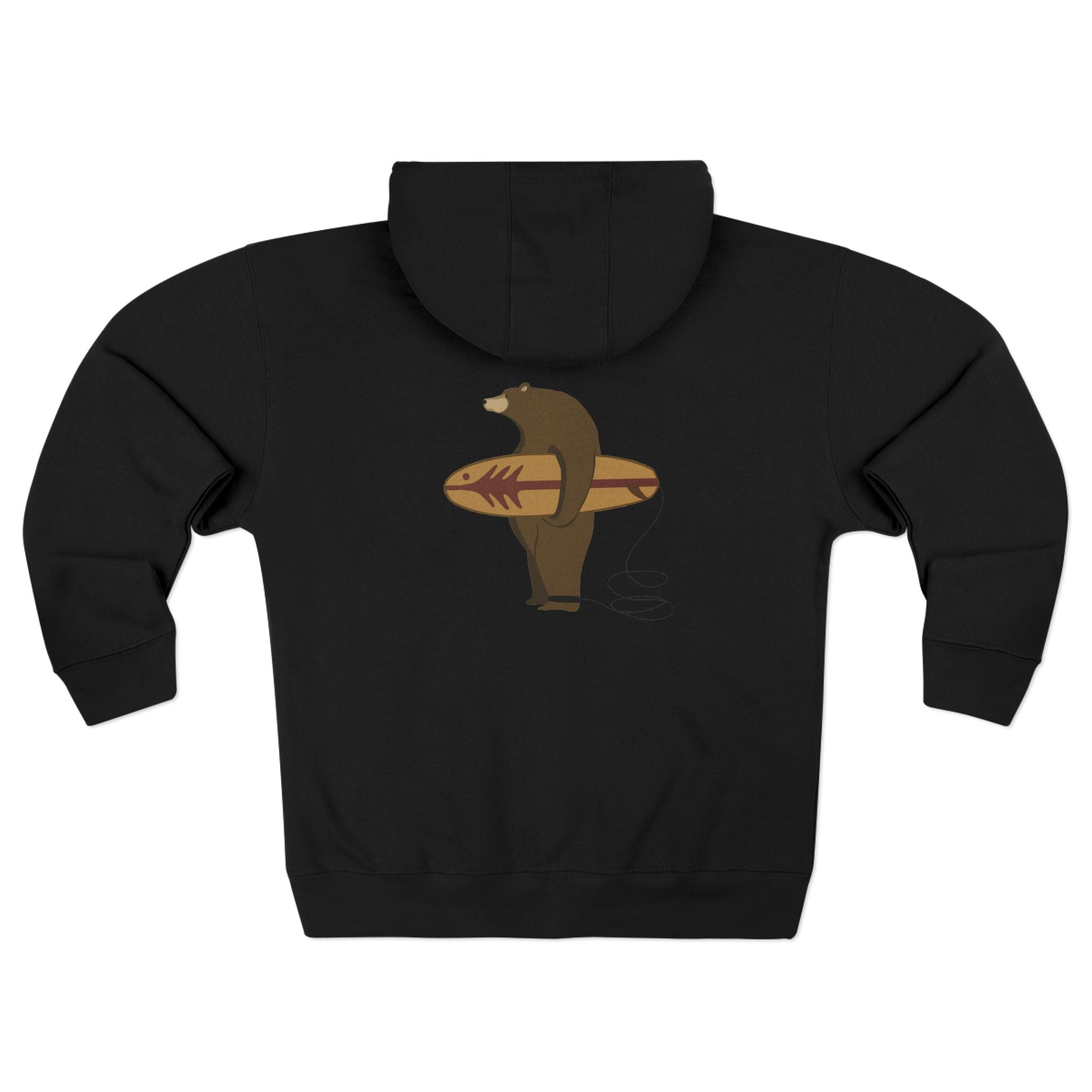 Surfing Grizzly Bear by Fabian Lavater zip fleece hoodie image 9