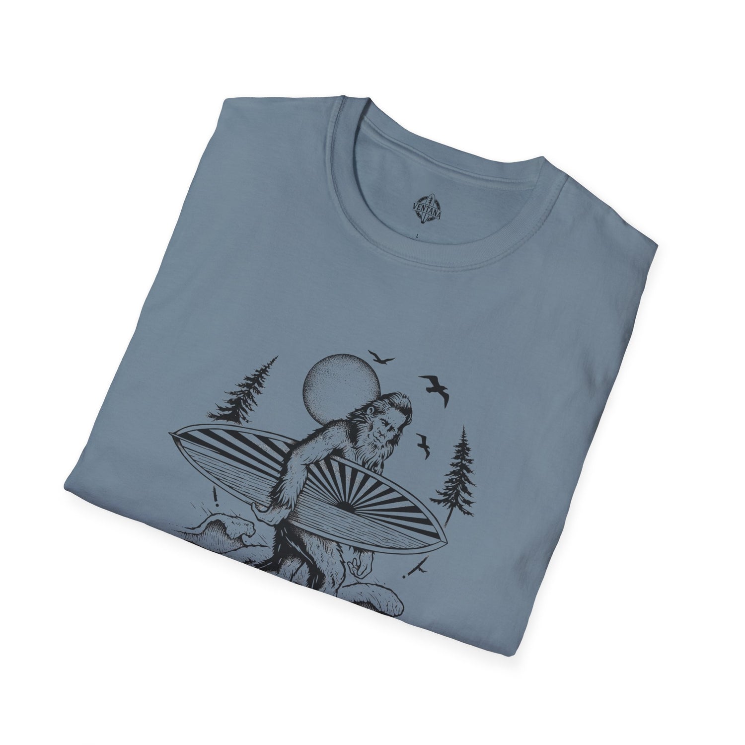 Ventana Surfsquatch by Thiago Bianchini Unisex - Soft Style U.S. Cotton T-Shirt