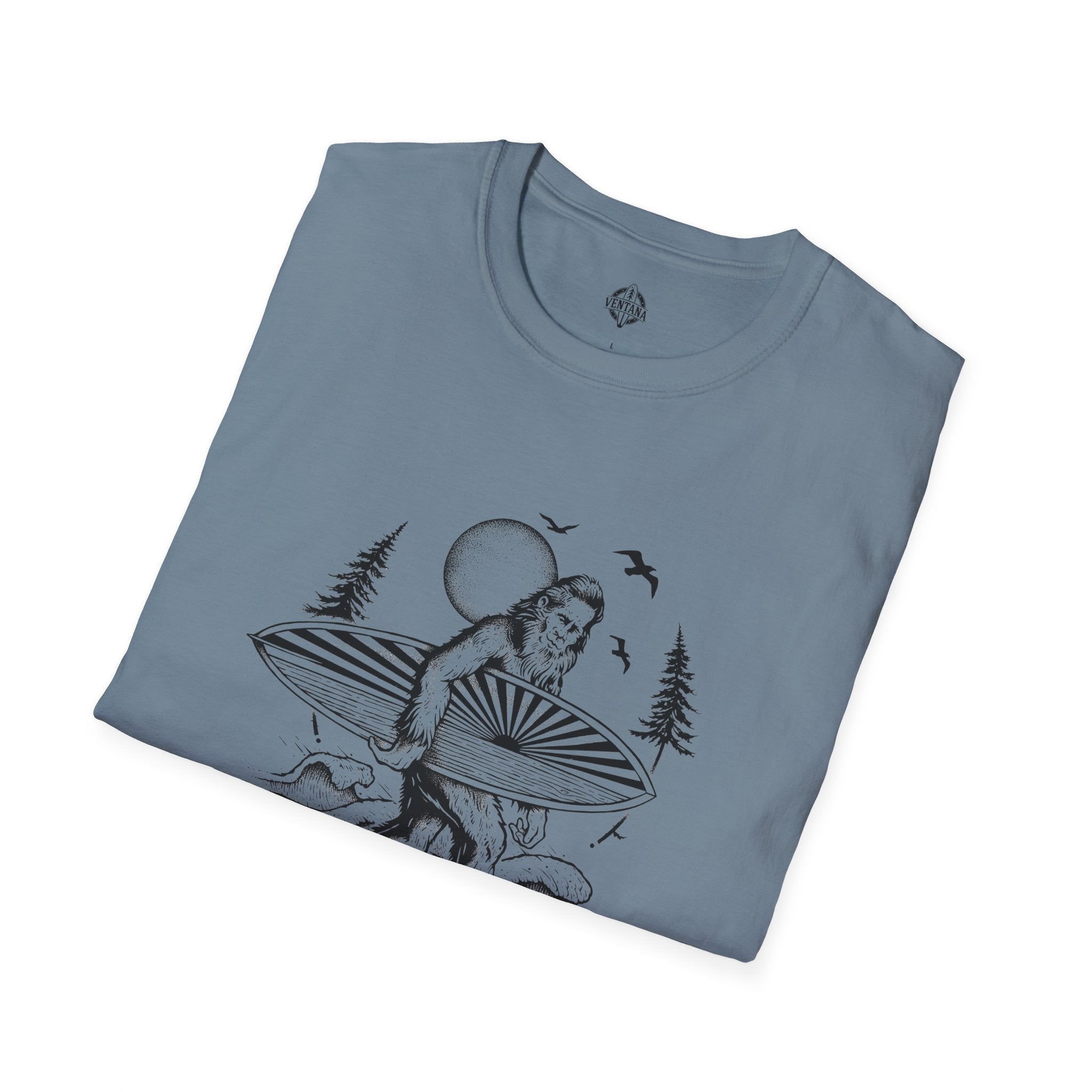 Ventana Surfsquatch by Thiago Bianchini Unisex - Soft Style U.S. Cotton T-Shirt