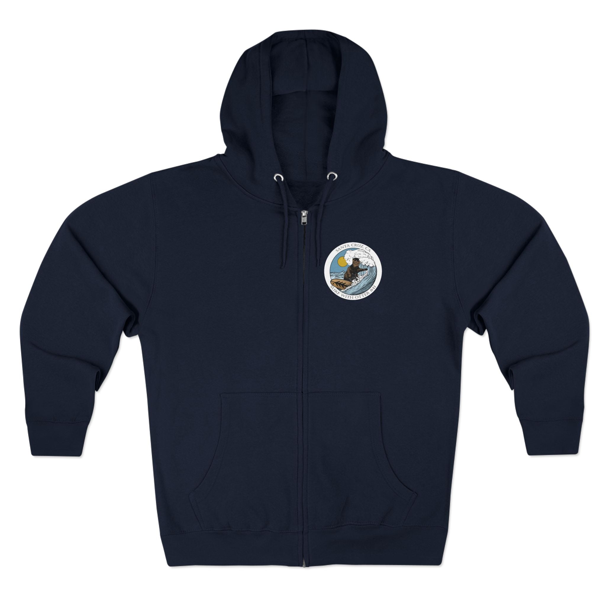 Surf with Otter 841 by Thiago Bianchini zip fleece hoodie image 1