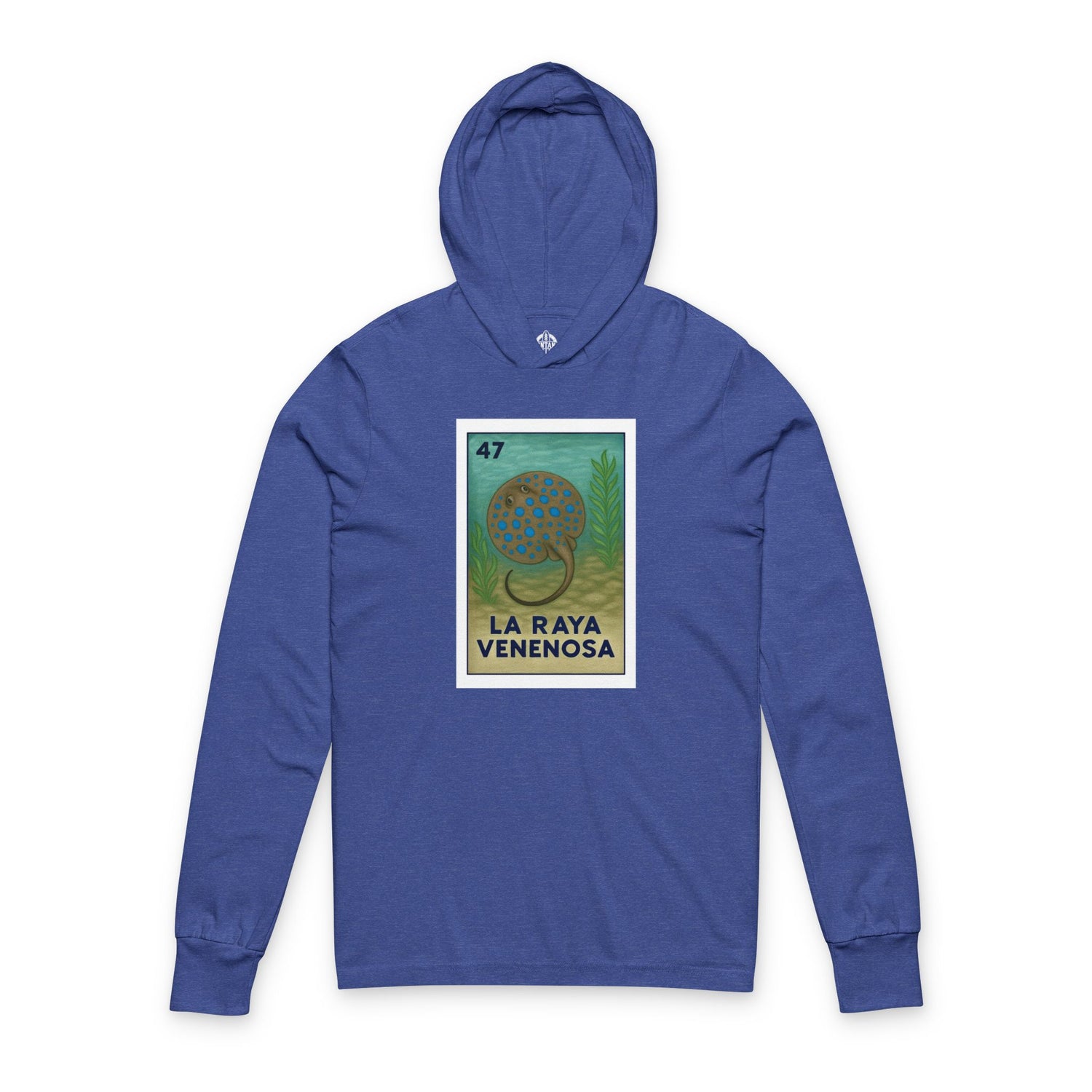 Stingray Lotería cotton hooded long sleeve t-shirt image 6